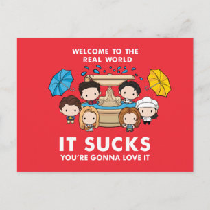 FRIENDS™   Welkom in de echte wereld Chibi Uitnodiging Briefkaart