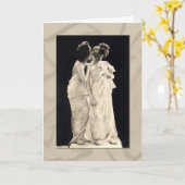 Friends whisky Victoriaans afbeelding Kaart (Gele Bloem)