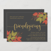 FRIENDSGIVER DINNER INVITE | KORTE FOLIAGE KAART (Voorkant / Achterkant)