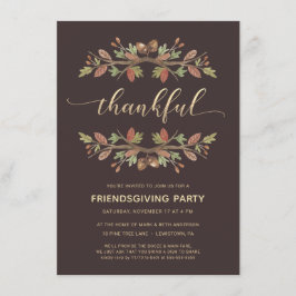 FRIENDSGIVER DINNER INVITE | THANKFUL FOLIAGE KAART