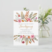 FRIENDSGIVER DINNER INVITE WATERVERF FOLIAGE KAART (Staand voorkant)