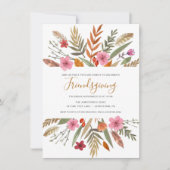 FRIENDSGIVER DINNER INVITE WATERVERF FOLIAGE KAART (Voorkant)