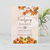 Friendsgivig Thanksgiving herfst gebladerte pompoe Kaart (Staand voorkant)