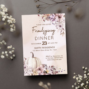 Friendsgivig Thanksgiving herfst gebladerte pompoe Kaart