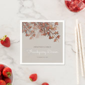 Friendsgiving Abstracte Waterverf Herfstbladeren Servet (Insitu)