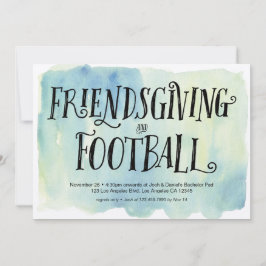 Friendsgiving and Football Dinner Invitation Kaart