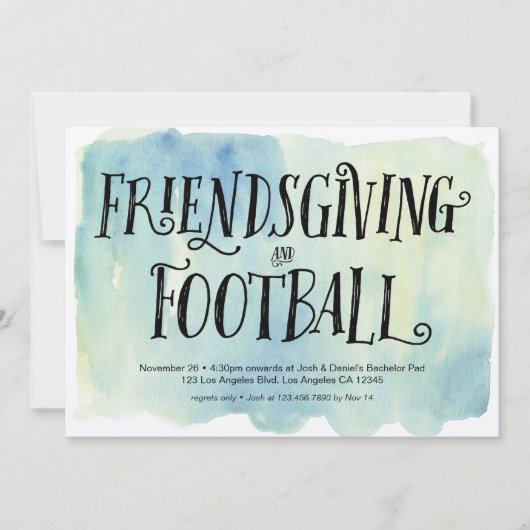 Friendsgiving and Football Dinner Invitation Kaart (Voorkant)