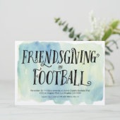 Friendsgiving and Football Dinner Invitation Kaart (Staand voorkant)