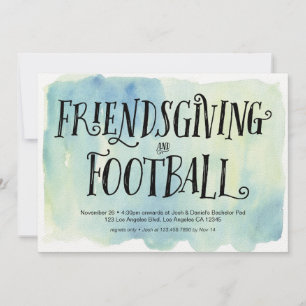 Friendsgiving and Football Dinner Invitation Kaart