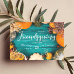 Friendsgiving-avondmaal blauw pompoen kaart<br><div class="desc">Nodig vrienden uit om je Thanksgiving feast te bezoeken met je moderne,  schattige en elegante vriendschappelijke Kaart van de Thanksgiving Feast Blue Pumpkin.</div>