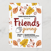 Friendsgiving Blad Patroon Thanksgiving