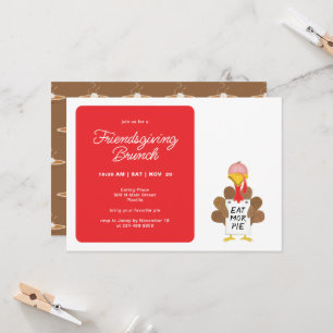 Friendsgiving Brunch Grappige Kalkoen Thanksgiving Kaart