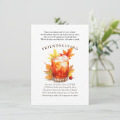 Friendsgiving Cocktails Thanksgiving Party Kaart (Staand voorkant)