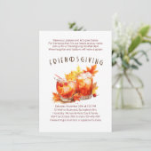 Friendsgiving Cocktails Thanksgiving Party Kaart (Staand voorkant)