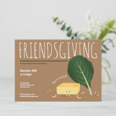 Friendsgiving Cornbrood Collard Green Bans Kaart (Staand voorkant)