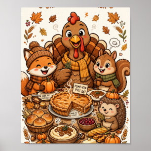 Friendsgiving — Dankbaar Samen Kerstkalkoen Feest Poster