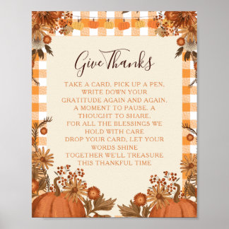Friendsgiving Dankbaarheid Bord Geef Dankbaarheid  Poster