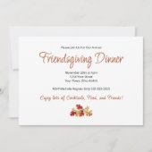 Friendsgiving Diner Elegant Foliage Thanksgiving Kaart (Voorkant)