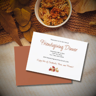 Friendsgiving Diner Elegant Foliage Thanksgiving Kaart