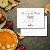 Friendsgiving Diner Elegant Foliage Thanksgiving Uitnodiging Briefkaart