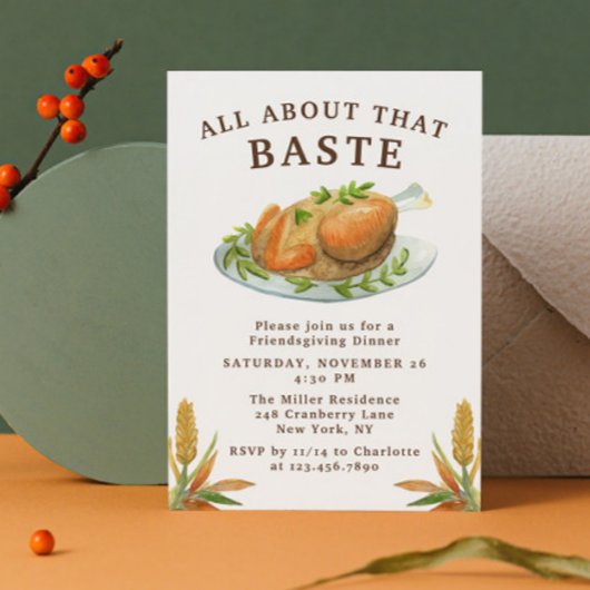 Friendsgiving-diner, helemaal over dat overgoten k kaart