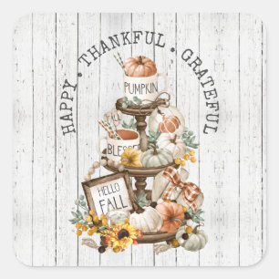 Friendsgiving Diner Herfst Goodies Friendsgiving Vierkante Sticker