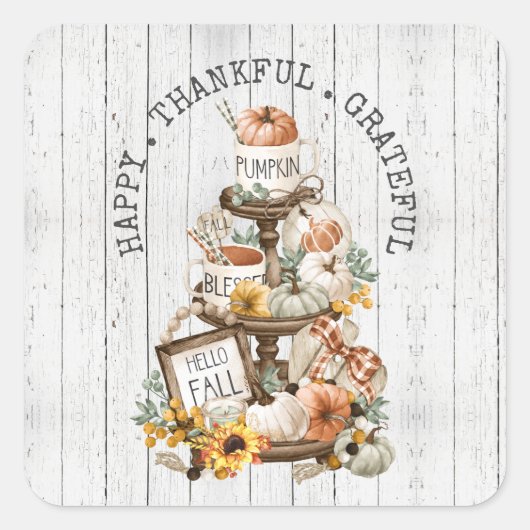 Friendsgiving Diner Herfst Goodies Friendsgiving Vierkante Sticker (Voorkant)