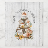 Friendsgiving Diner Herfst Wijn Etiket (Enkel label)