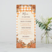 Friendsgiving Diner Menu Kaart Herfst Pompoen (Staand voorkant)