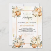 Friendsgiving Diner Pompoen Herfst Bloemen Kaart (Voorkant)