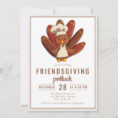 Friendsgiving-diner Potluck Turk Kok Kaart (Voorkant)
