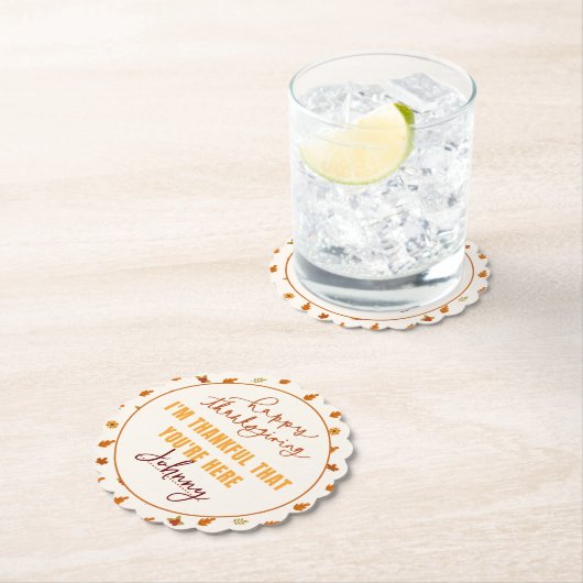 Friendsgiving Diner Script Boho Party Servies Kartonnen Onderzetters (Insitu)