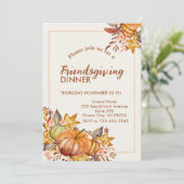 Friendsgiving Diner Thanksgiving herfstpompoen Kaart (Staand voorkant)