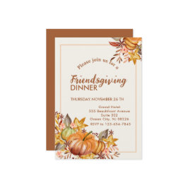 Friendsgiving Diner Thanksgiving herfstpompoen Kaart