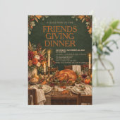 Friendsgiving-diner Thanksgiving-potluckfeest Kaart (Staand voorkant)