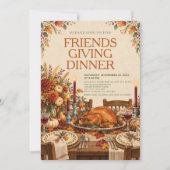 Friendsgiving-diner Thanksgiving-potluckfeest Kaart (Voorkant)