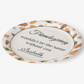 Friendsgiving Diner Vakantie Party Servies Boho Papieren Bordje (Gekanteld)