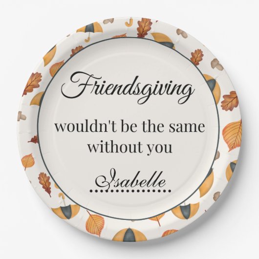 Friendsgiving Diner Vakantie Party Servies Boho Papieren Bordje (Voorkant)