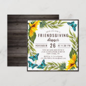 Friendsgiving Diner Waterverf Zonnebloemen Kaart