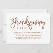 Friendsgiving-diner | Wit met herfstbladeren Kaart (Voorkant)