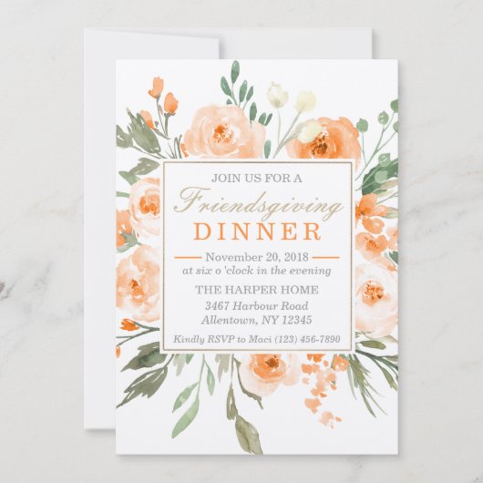Friendsgiving Dinerfeest Kaart (Voorkant)