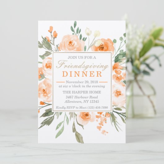 Friendsgiving Dinerfeest Kaart (Staand voorkant)