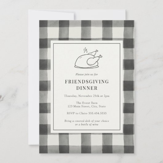 Friendsgiving Dinner Black Buffalo Pset Kaart (Voorkant)