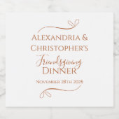 Friendsgiving Dinner Chic Minimal Party  Sparkling Wijnetiket (Enkel label)