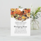 Friendsgiving Dinner Feest Turkije Kaart (Staand voorkant)