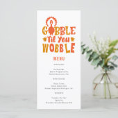 Friendsgiving Dinner Gobble Til You Wobble Menu (Staand voorkant)