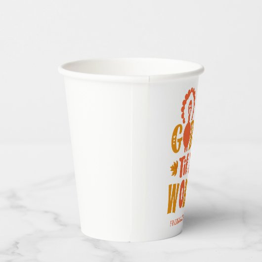 Friendsgiving Dinner Gobble Til You Wobble Papieren Bekers (Rechts)