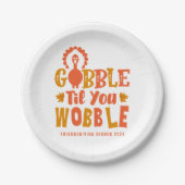 Friendsgiving Dinner Gobble Til You Wobble Papieren Bordje (Voorkant)