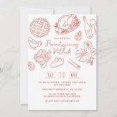 Friendsgiving Dinner Hand Drawn Food Whimsical Kaart (Voorkant)