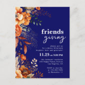 Friendsgiving dinner invitation autumnal floral briefkaart (Voorkant)